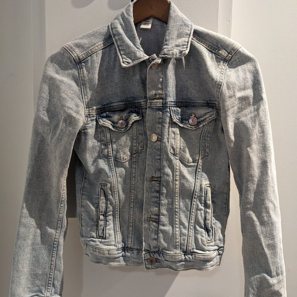 H&M light denim cropped jacket - Extra Small